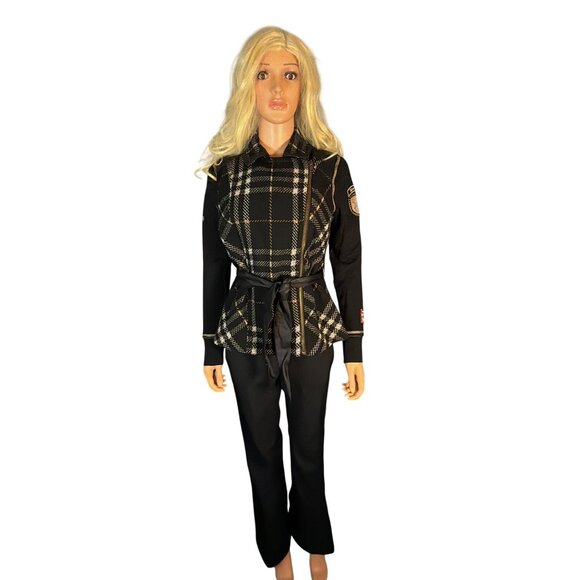 CAbi Black Plaid Moto Vest Style 517 Medium - Picture 15 of 15